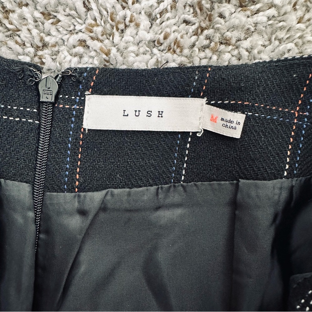 Lush High Waist Black Checkered Button Short - image 3